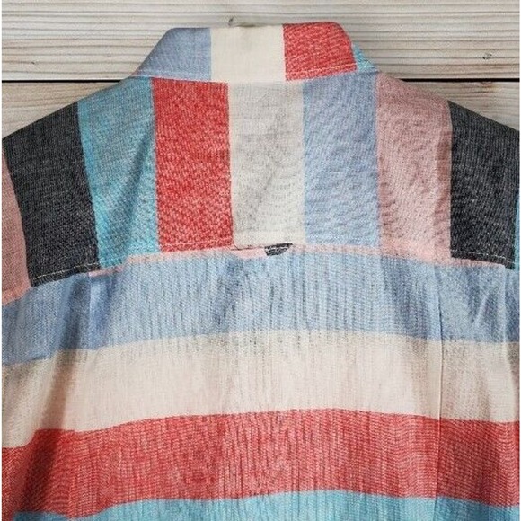 Club Room Men SZ L Button Up Casual Multicolor Short Sleeve Shirt Pit to Pit‎ 24 - Picture 5 of 7